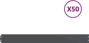 vidaXL Borduri de gazon 50 buc Antracit 10x103 cm Oțel laminat la rece