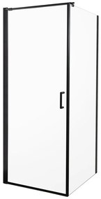 Cabină de duș pătrată Hera 80x80 cm cu ușă batantă fără cădiță de duș
