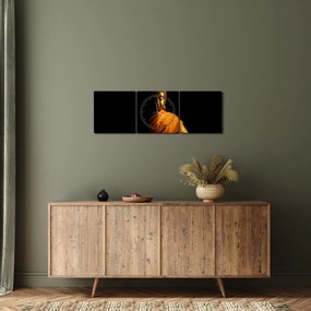 Tablou - Statuia lui Buddha de aur (cu ceas) (90x30 cm)