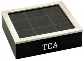 Cutie pentru pliculețe de ceai  EH 24 x 24 x 7  cm, negru