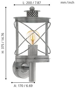 Eglo 94865 - Corp de iluminat exterior HILBURN 1xE27/60W/230V