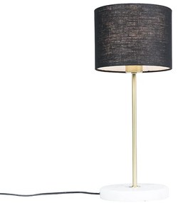 Lampă de masă din alamă cu abajur negru 20 cm - Kaso