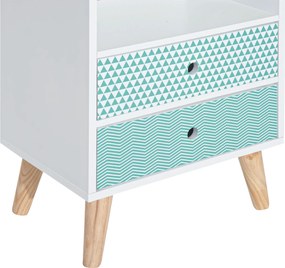 HOMCOM Comodă din lemn cu 2 sertare noptieră cu poliță deschisă pentru dormitor living 45x30x65 cm Alb | Aosom Romania