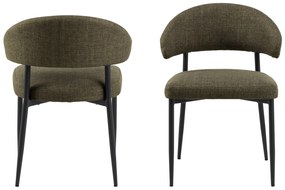 MAZZONI EXPORT IRIS Verde Măsliniu (țesătură Basel 77) - SCAUN MODERN TAPIȚAT CU ȚESĂTURĂ ÎMPLETITĂ PENTRU SALON/SUFRAGERIE LOFT