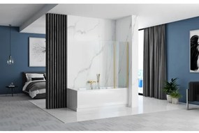 REA-K9777 - Paravan pliabil pentru cadă AGAT 140x100 cm, auriu periat/transparent