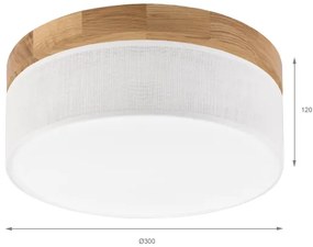 Brilagi - BELLADONNA plafonieră LED, 20W, 230V, Ø 30 cm, alb/stejar