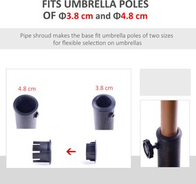 Outsunny Bază Rotundă pentru Umbrelă de Ø38 mm și Ø48 mm cu Mâner, Ø45x33 cm, Bronz | Aosom Romania