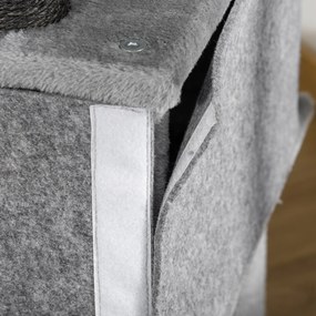 PawHut Arbore Răzuitoare pentru Pisici 48x48x107 cm Turn pentru Pisici cu Cavernă de Fetru Demontabilă Hamacă Paturi Platforme Gri | Aosom Romania