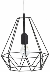 Lustra industrial, otel, negru, 25x28 cm, cablu 80 cm