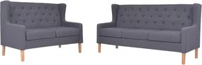 vidaXL Set de canapele, 2 piese, material textil, gri