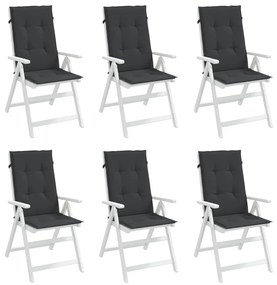 Perne scaun de gradina, 6 buc., negru, 120x50x3 cm 6, Negru, 120 x 50 x 3 cm