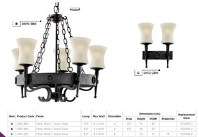 Candelabru stil rustic Cartwheel 5L 0815-5BK SRT