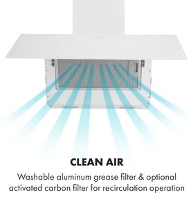 Laurel 60, hotă, 60 cm, putere de extracție 350 m³ / h, LED, ecran tactil, alb