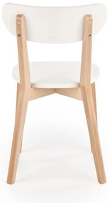 Scaun de bucaterie Buggi, alb/fag