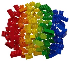 Set cuburi de construit Hubelino Rainbow, 120 piese