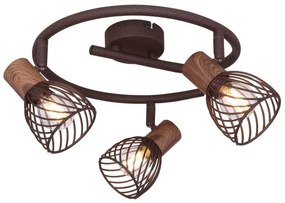 Plafoniera cu 3 spoturi design industrial Isabelle ruginiu