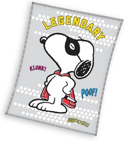 Snoopy Legendary pătură fleece coral 150x200cm