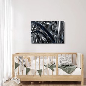 Tabloul cu abstracție gri cu albastru (90x60 cm)