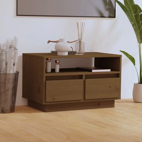 vidaXL Comodă TV, maro miere, 60x35x37 cm, lemn masiv de pin