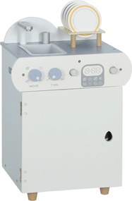 AIYAPLAY Set bucătărie cu chiuvetă, mașină de spălat vase din lemn pentru copii, 32 piese accesorii, MDF, pentru copii de la 3 ani, albastru deschis | Aosom Romania