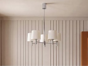 Brilagi - Lustru pe tijă MONTE 5xE27/60W/230V crem/crom lucios