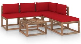 3067434 vidaXL Set mobilier de grădină cu perne, 6 piese, lemn pin tratat