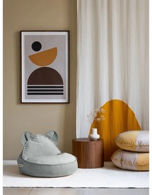 Fotoliu puf pentru copii verde mentă cu tapițerie din catifea Bear – Wigiwama