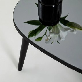 Măsuță de conferință Gusto Black cu sticlă închisăla culoare