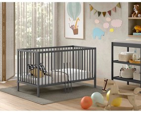 Pătuț gri antracit din lemn de pin 70x140 cm DINO – Vipack