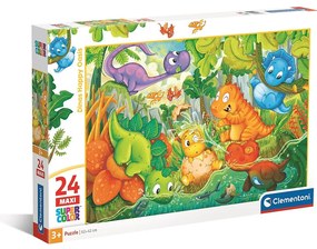 Dinozaur Happy Oasis Puzzle maxi cu 24 de piese Clementoni