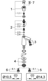 GROHE 20186001 - Robinet pilon COSTA L DN 15, crom lucios