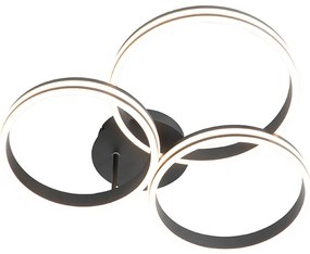 Plafoniera neagra incluzând LED cu dimmer în 3 trepte cu 3 lumini - Navara