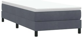vidaXL Pat cu arcuri fără saltea Gri închis 80x210 cm catifea