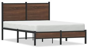 4007919 vidaXL Cadru pat metalic cu tăblie, stejar maro, 120x190 cm