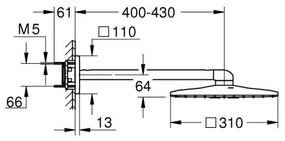 GROHE 26479000 - Cap de duș RAINSHOWER SMARTACTIVE 310 CUBE, crom lucios