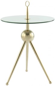 Măsuță de cafea rotunda din sticla 70 cm auriu
