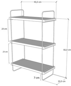 Raft în culoare naturală etajat cu aspect de lemn de stejar 40 cm Pulalis – Kalune Design