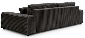 Colțar gri închis extensibil, cu spațiu de depozitare, cu tapițerie din catifea reiată (cu colț pe partea stângă) Sarina – Ropez