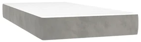 347708 vidaXL Saltea de pat cu arcuri, gri deschis, 90x190x20 cm, catifea