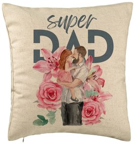 Perna Decorativa, Model Super DAD Fetite, 40x40 cm, Bej, Husa Detasabila, Burduf