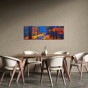 Tablou - Pădurea toamna (cu ceas) (90x30 cm)