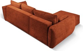 Coltar extensibil stanga 4 locuri, Kaelle, Micadoni Home, BL, 252x165x87 cm, poliester chenille, caramiziu