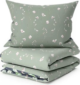 Lenjerie de pat din microfibra SILVANE negru-verde Dimensiune lenjerie de pat: 70 x 90 cm | 140 x 220 cm