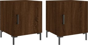 vidaXL Noptiere, 2 buc., stejar maro, 40x40x50 cm, lemn compozit