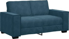 vidaXL Canapea cu 2 locuri, albastru, 160x78x84 cm, catifea