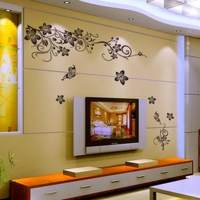Sticker perete Black Flower Decor 6