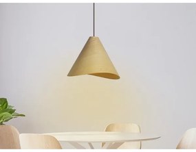 Lustră suspendată din lemn pe cablu 1xE27/60W/230V Ø 33 cm, lemn masiv – stejar/lemn de cauciuc