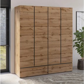 Dulap lemn masiv Orion, 180 × 210 × 60 cm - Stejar deschis
