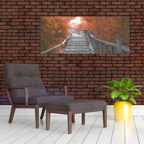 Tablou - Scări în natură, portocaliu (120x50 cm)