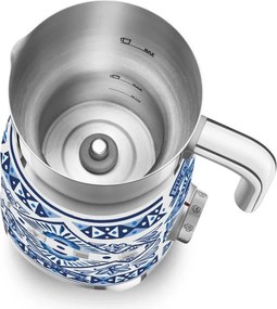 Aparat pentru spumarea laptelui Smeg Dolce & Gabbana MFF01DGBEU, 500 W, 600 ml, Oprire automată, Fără BPA, Albastru mediteranean